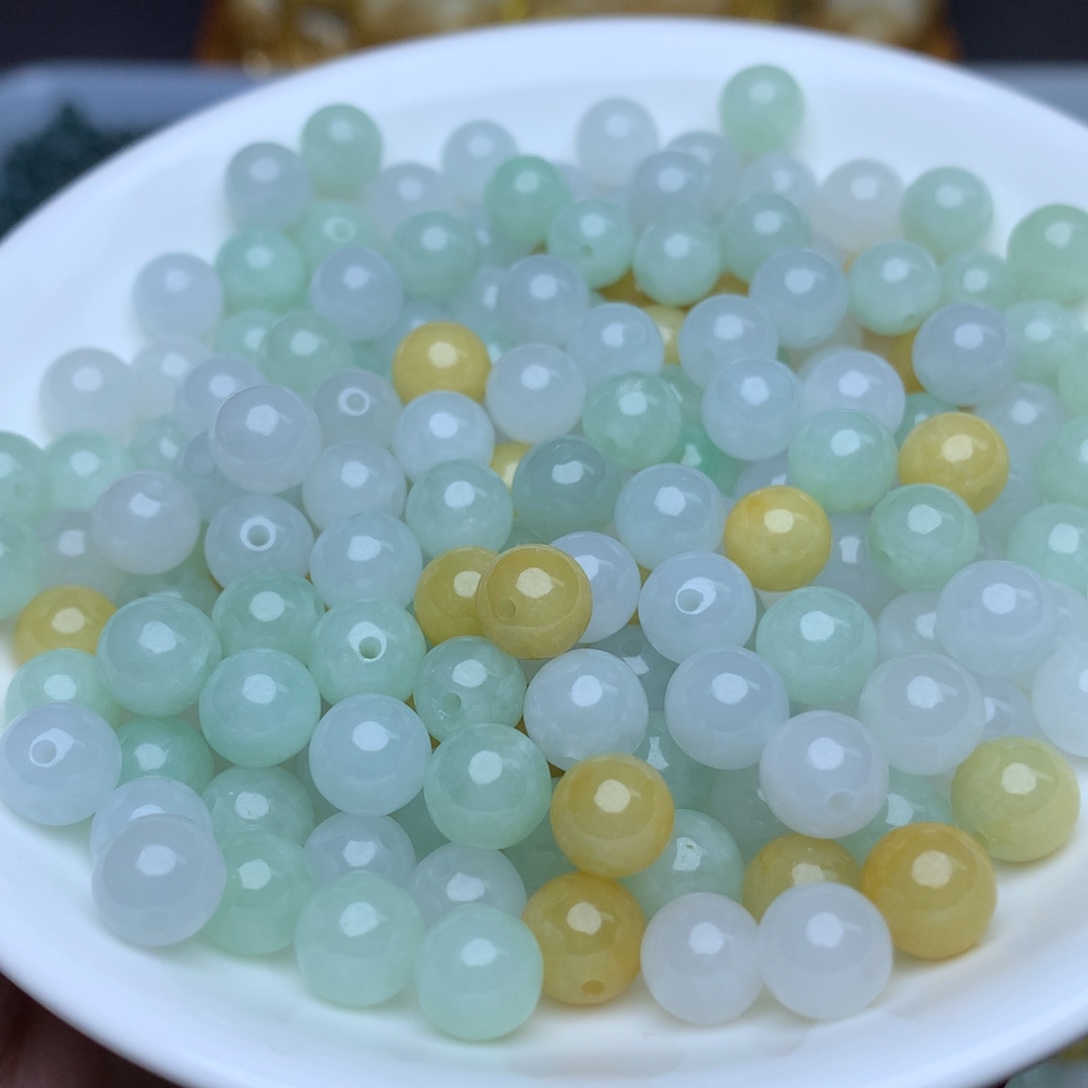 【闪购商品】翡翠手链未镶嵌卡7.4冰三彩10个