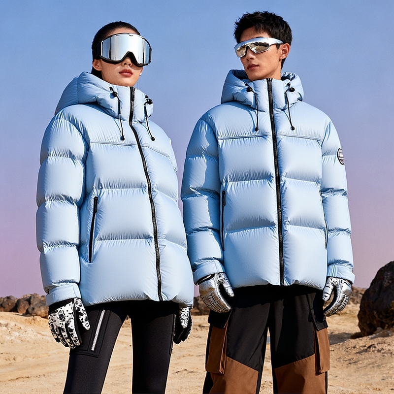 新款时尚加厚保暖鹅绒连帽羽绒服（男女同款）D5W55300
