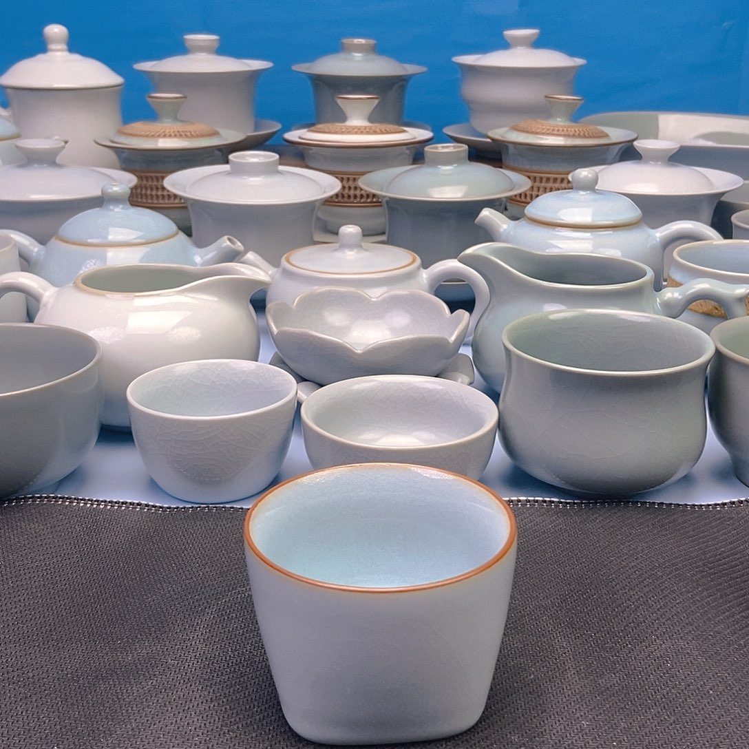 杯微瑕天青天圆地方杯原矿原釉原产地