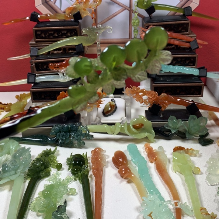 蛇纹石玉发簪未镶嵌