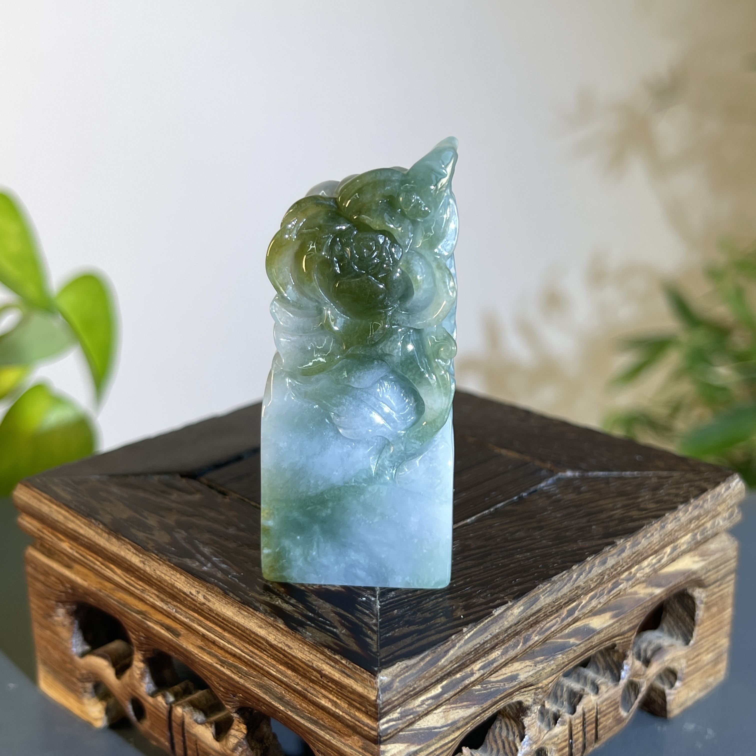 JCB13-27   天然缅甸A货翡翠   印章