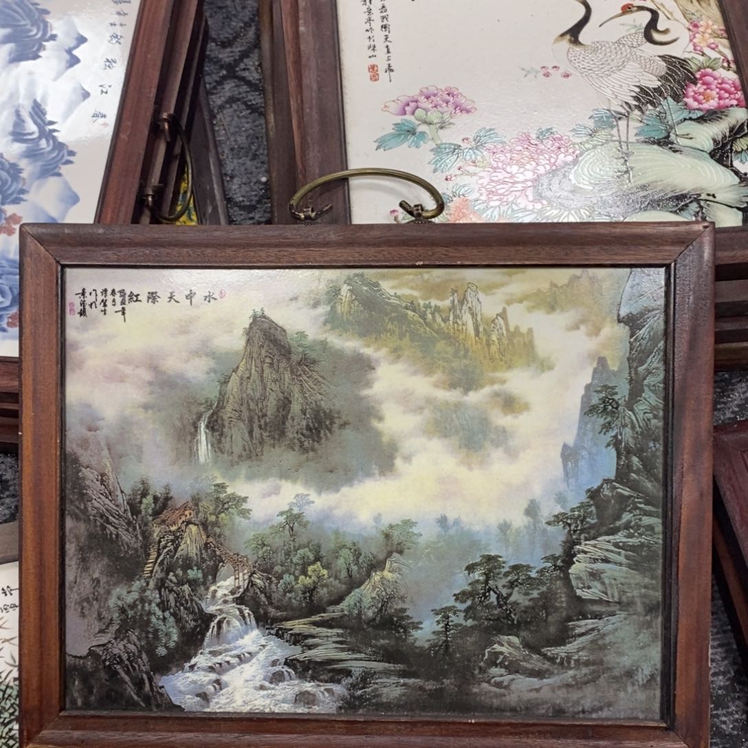 瓷片景德镇瓷板画柴窑烧制