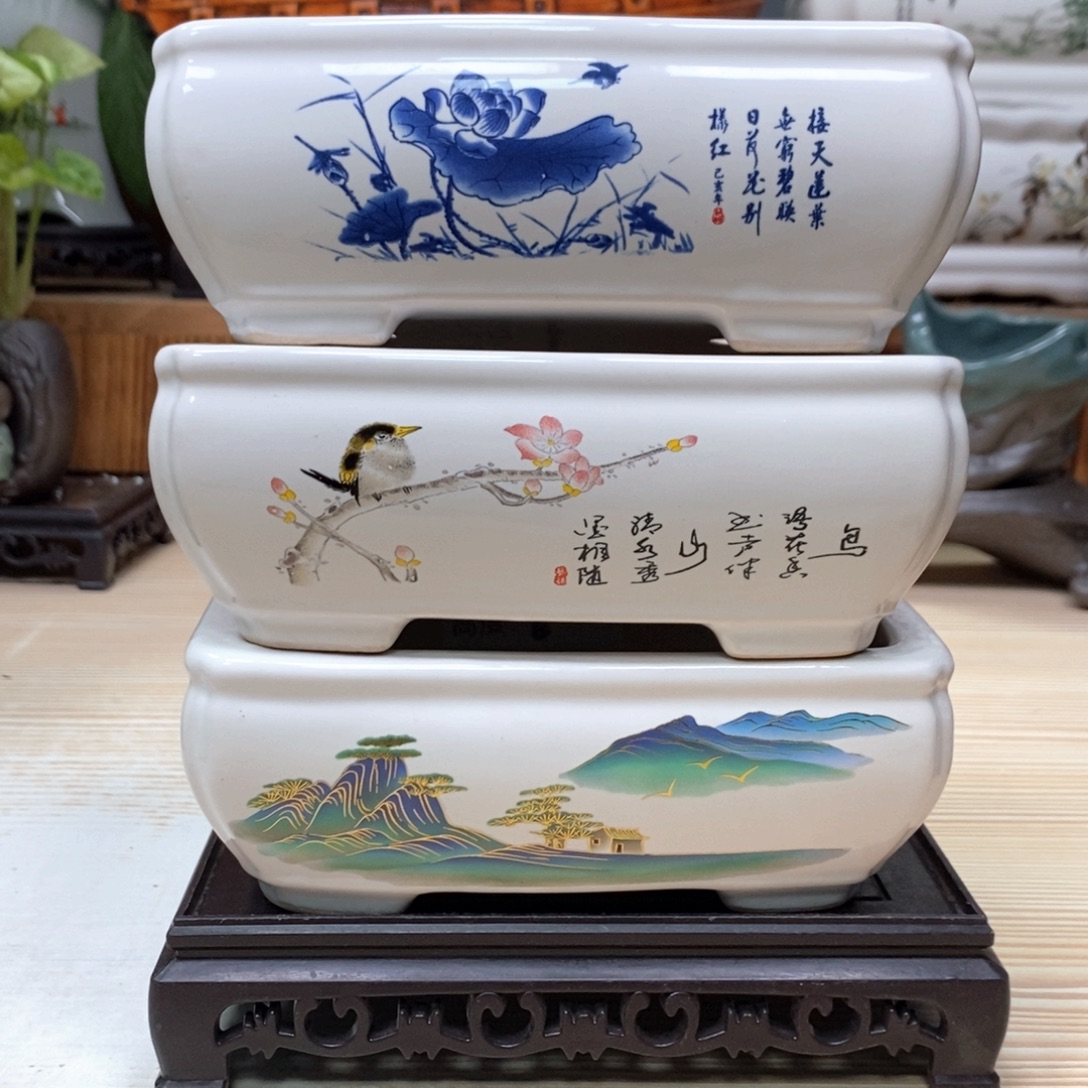 紫砂花盆陶瓷艺术花盆陶瓷