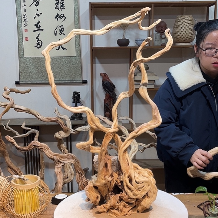 去***️木杜鹃根根艺摆件