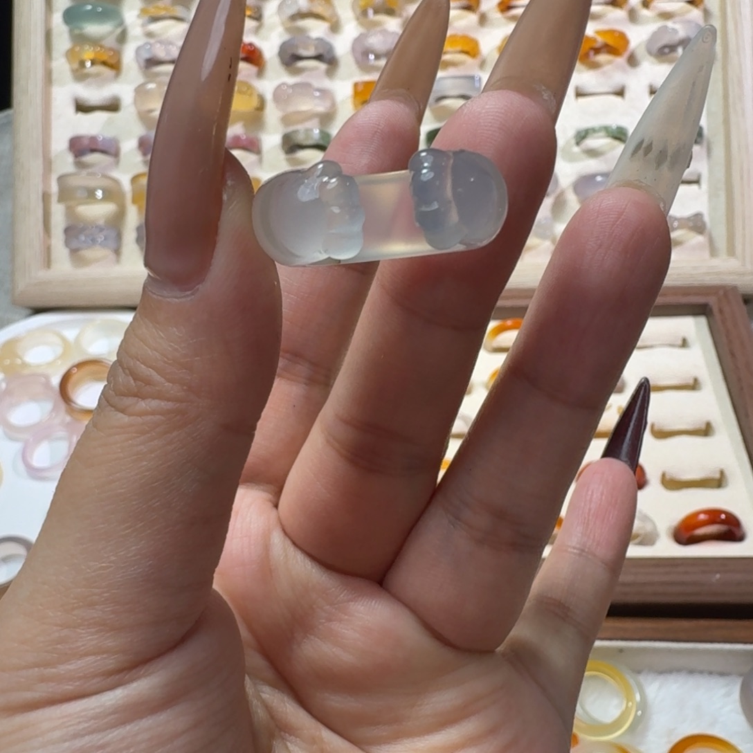 未镶嵌戒指玛瑙/玉髓929港12福利不退换