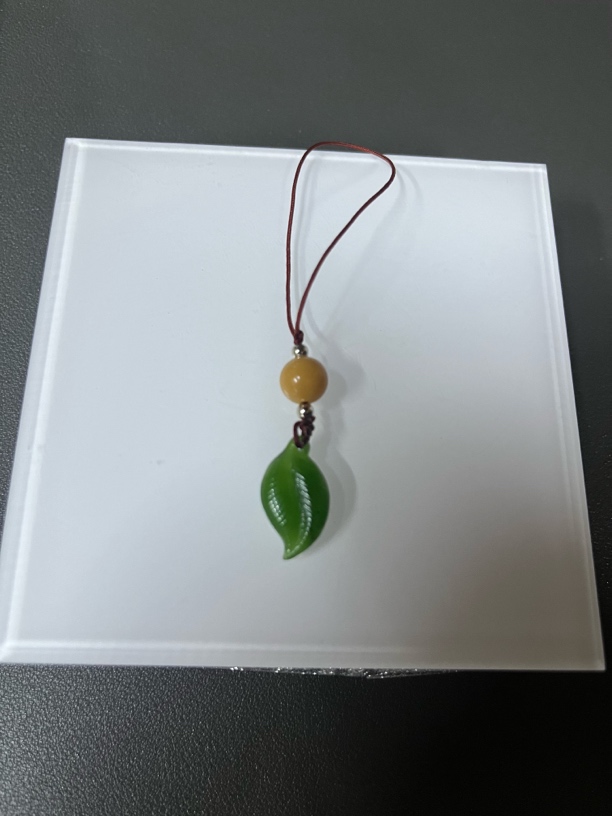 和田玉碧玉手机链风格包包装饰小挂饰高端大气 树叶美玉