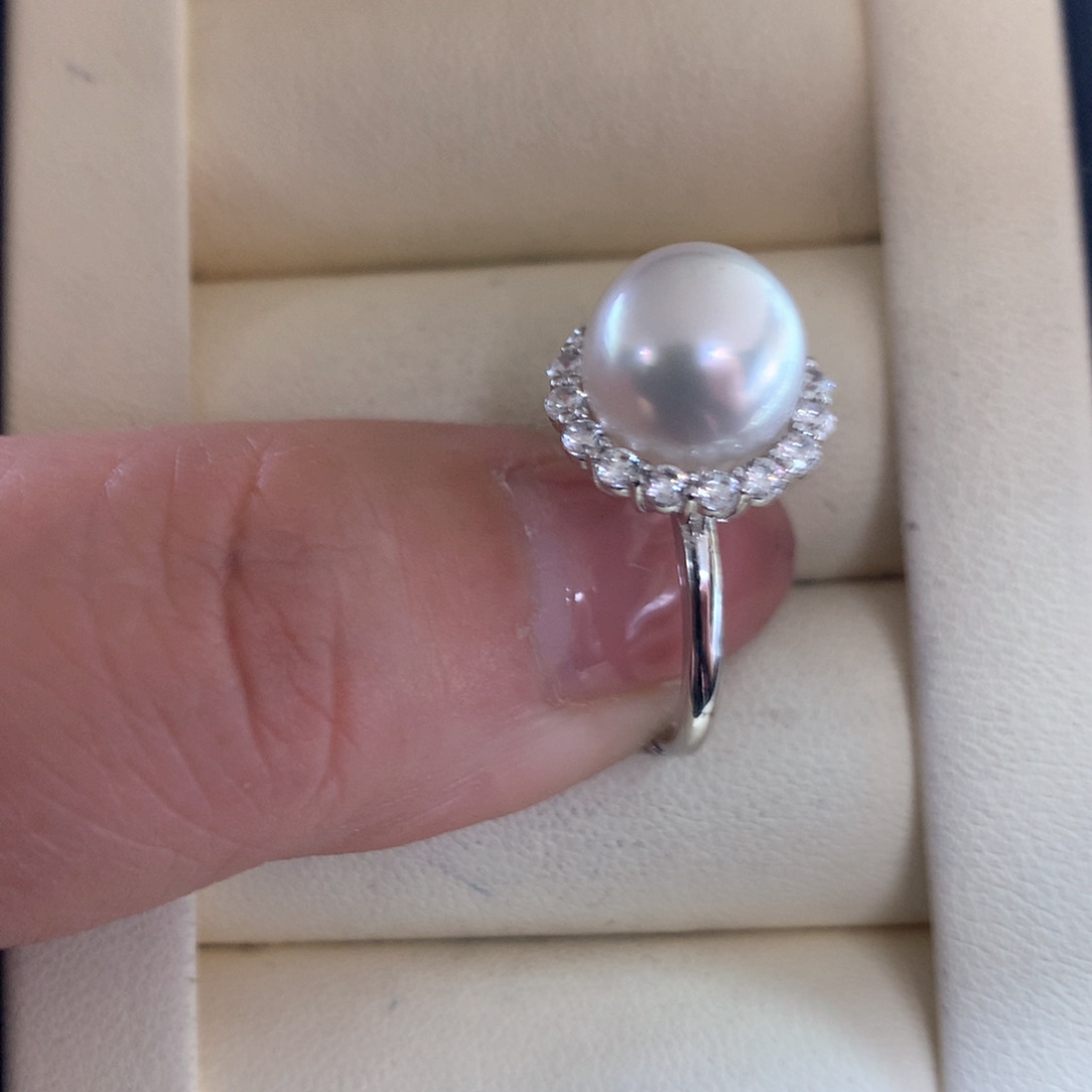 海水珍珠戒指银S925镶嵌