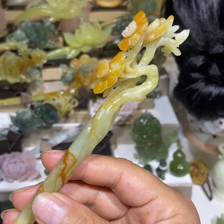 未镶嵌蛇纹石玉发饰