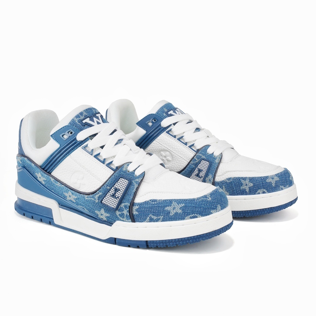 低帮皮革拼接中帮一对情侣款板鞋鞋子男款经典蓝色