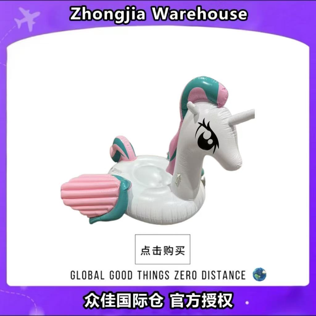 新款独角兽坐骑游泳圈水上充气床充气浮排