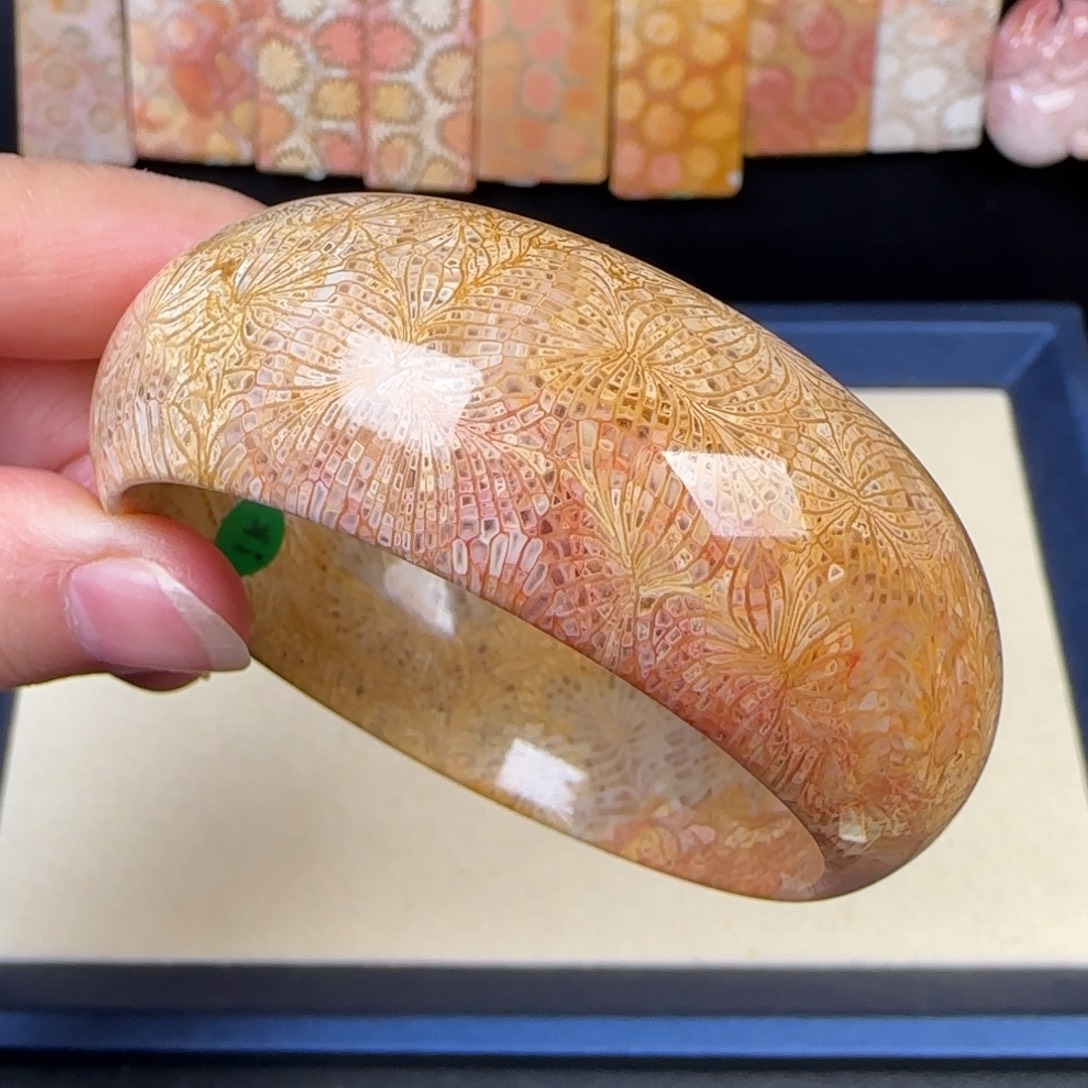 硅化玉未镶嵌吊坠54.3圈金粉羽毛