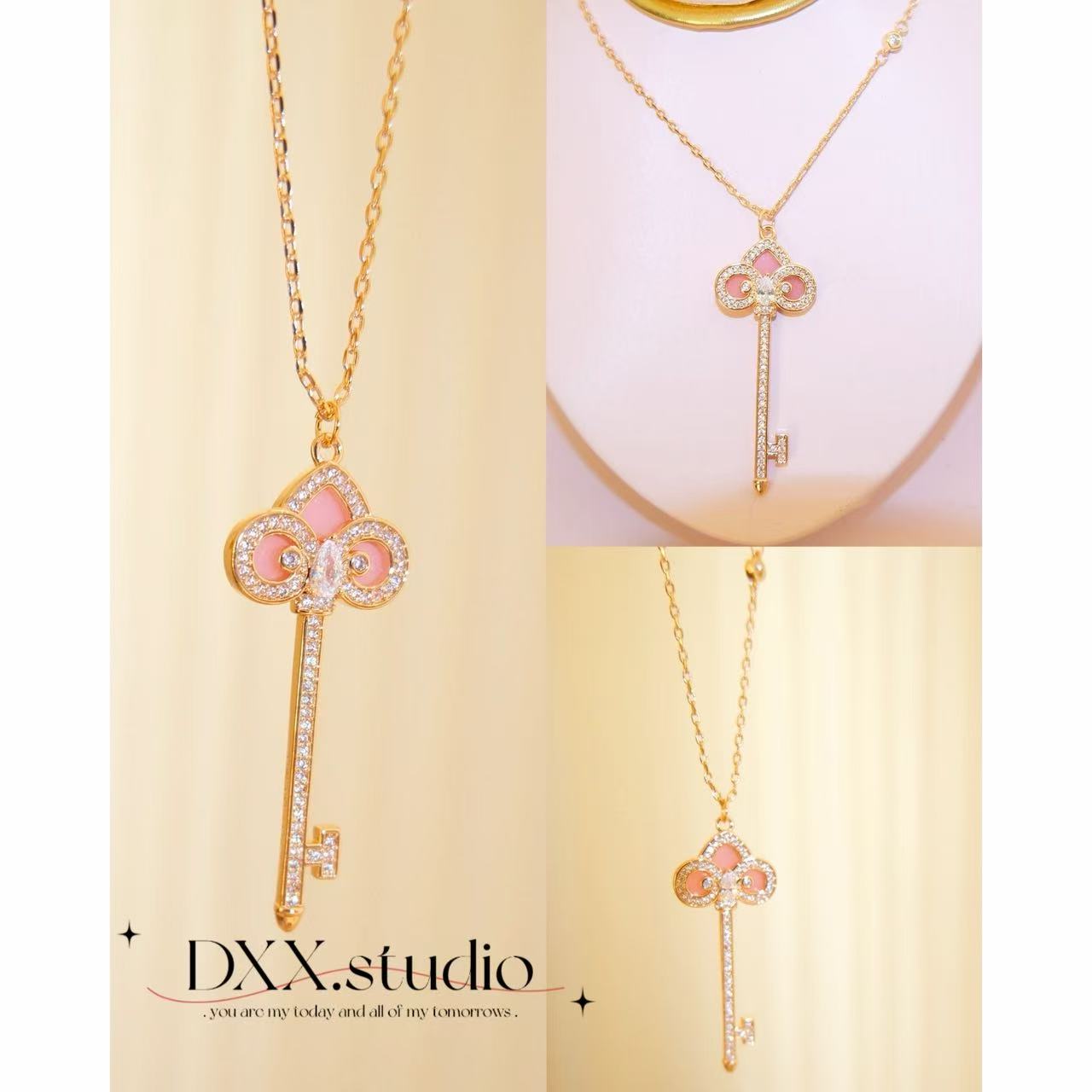 铜合金锆石项链 小众设计百搭ins项链50641