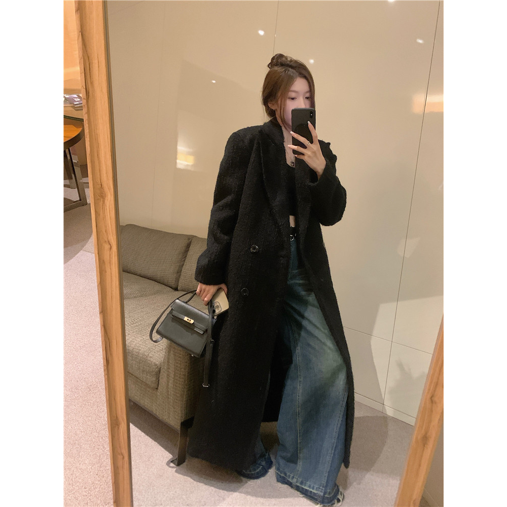 西装呢子大衣女秋冬中长款韩系气质高级感外套 16883