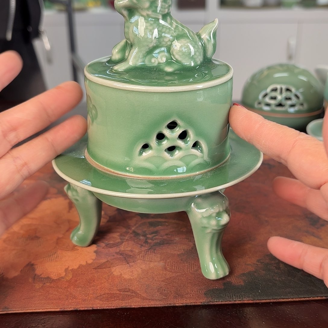 龙泉云间青瓷小米茶器