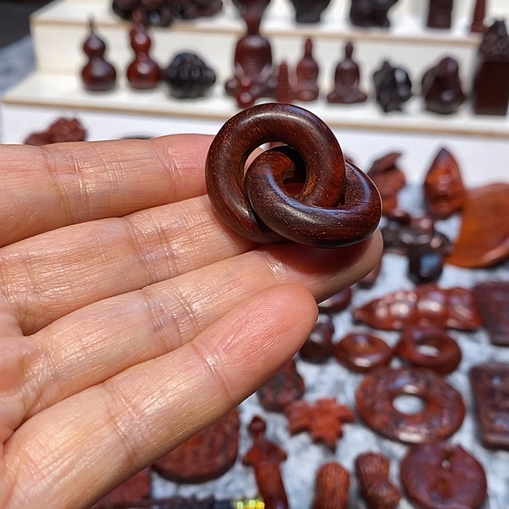 把件小叶紫檀律**真印度小叶紫檀手把件