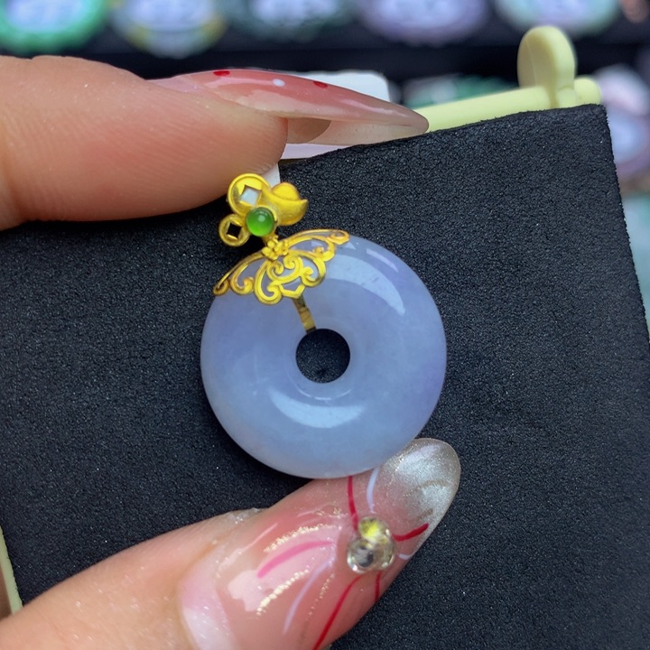 翡翠手链18K金镶嵌翡翠