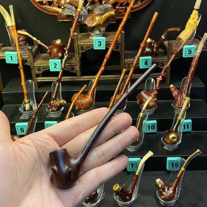 大***江大叶紫檀（黑酸枝木类）檬子木烟斗