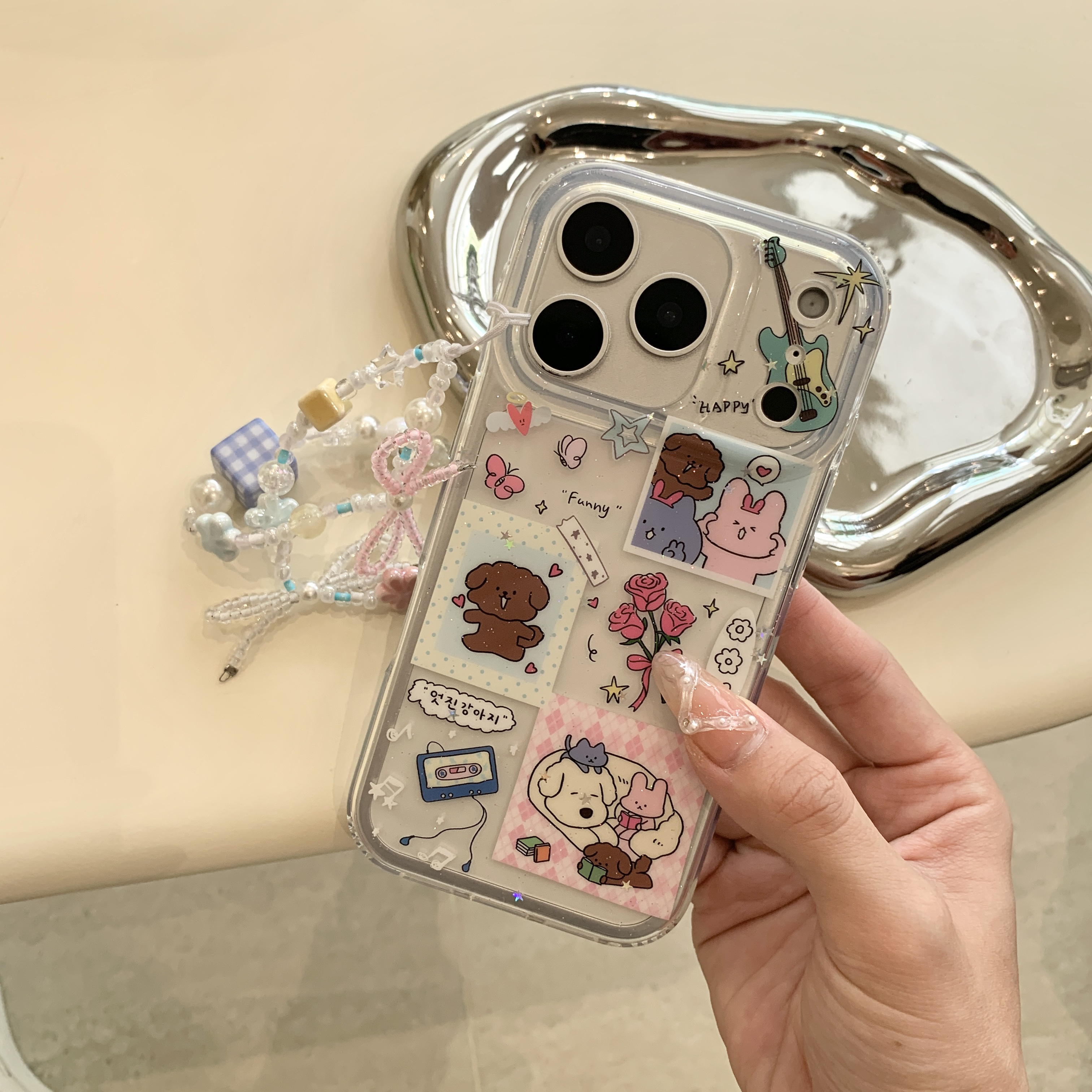 透色拍立得小狗可爱imd双层手机壳适用苹果iPhone17/16/15/14