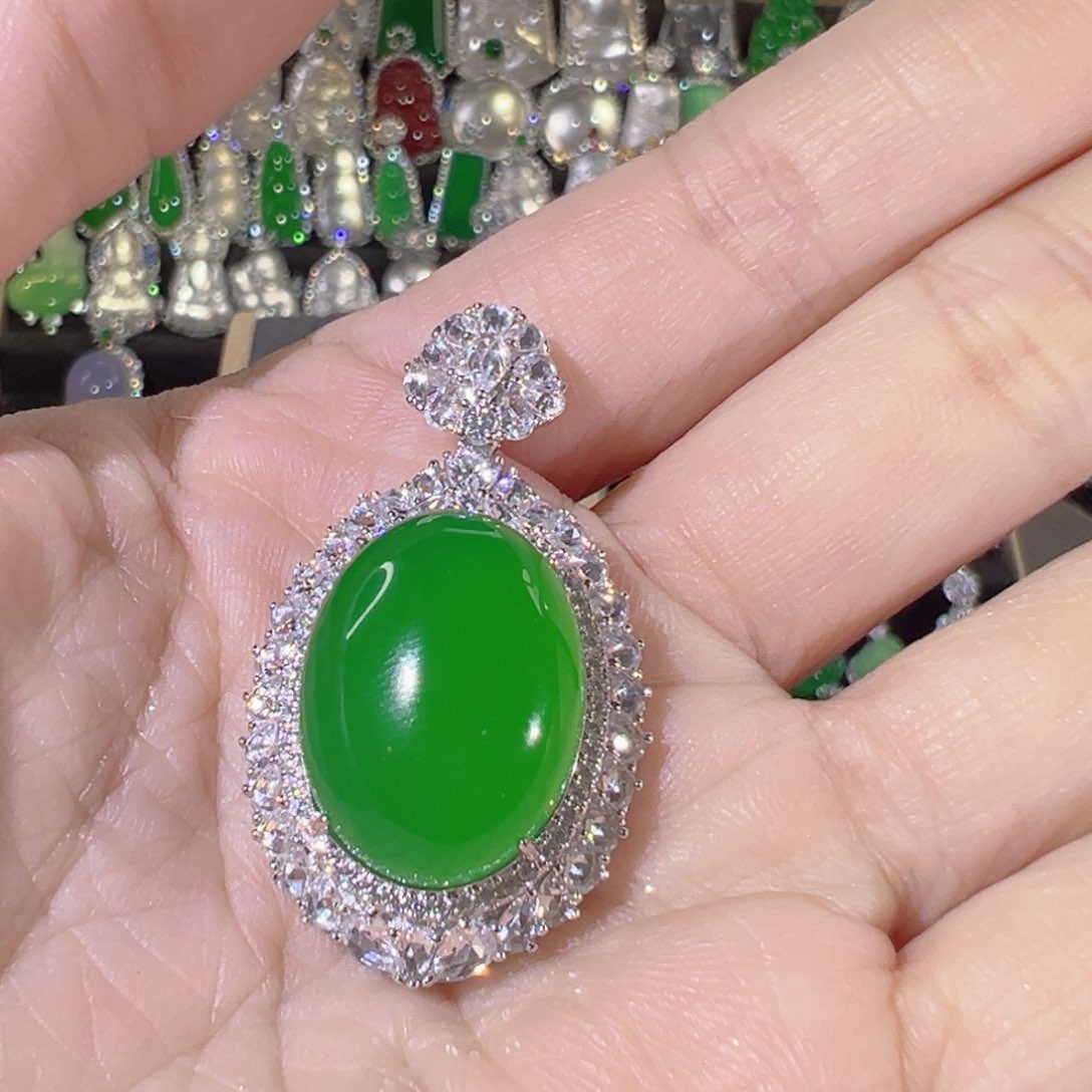 玛瑙/玉髓颈饰银S925镶嵌