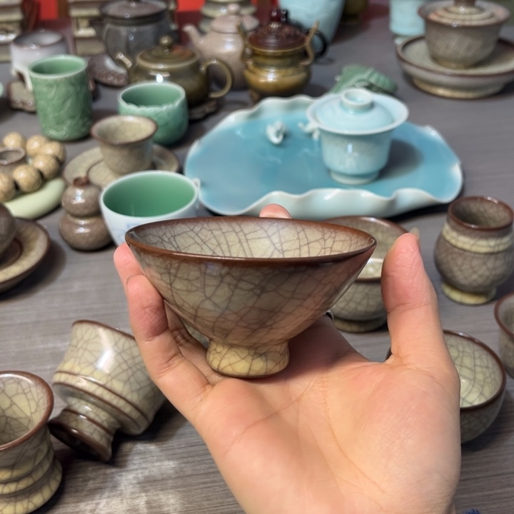瓷片传世哥窑 斗笠杯特价