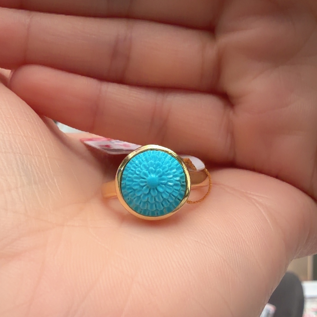 绿松石银S925镶嵌戒指