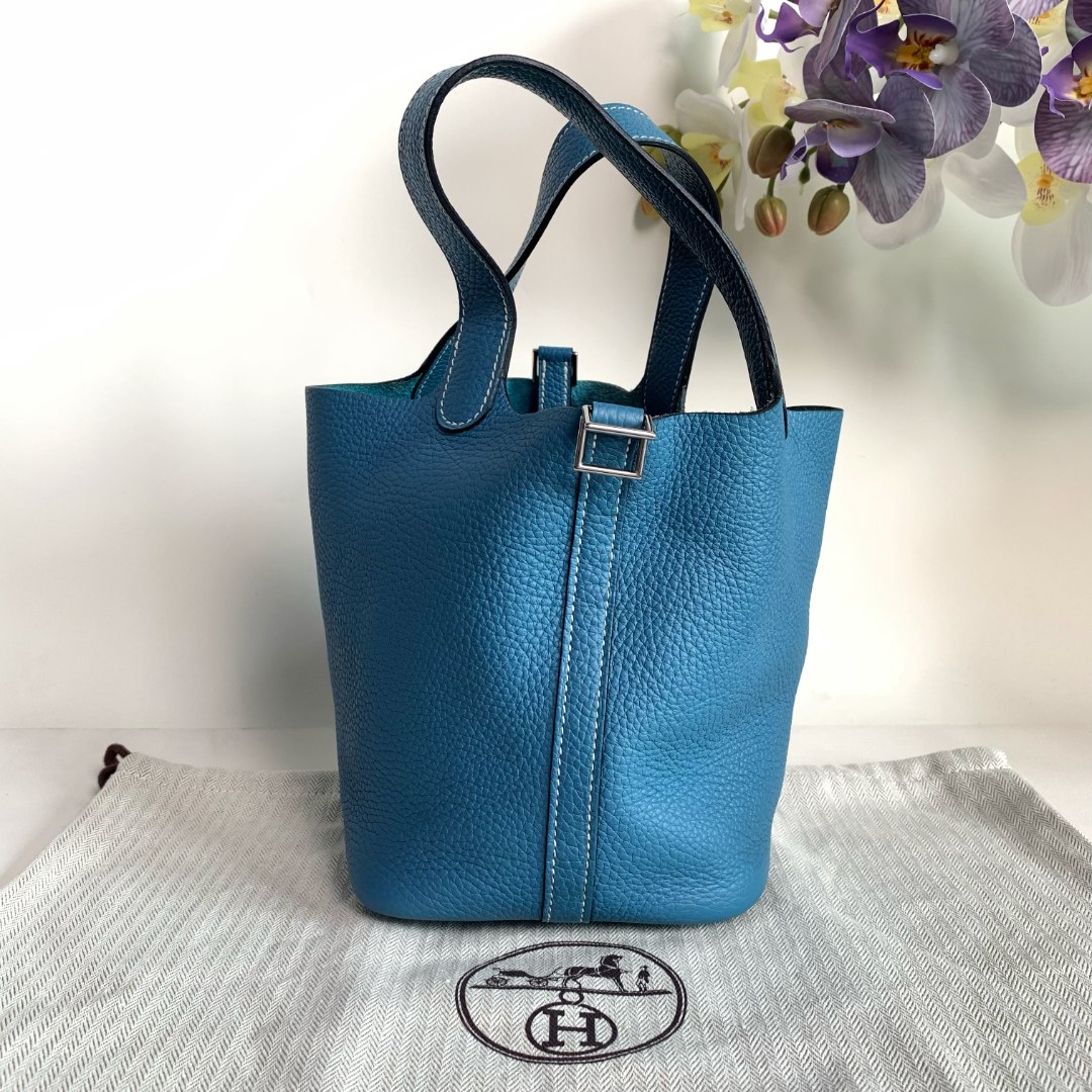 95新 Hermes/爱马仕 【99新/无折扣】hermes 菜篮子18x刻送锁钥匙