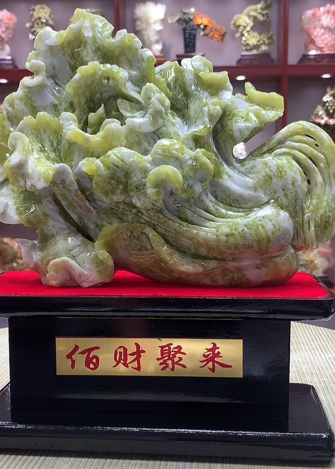 81282家居装饰摆件中式雕刻书房纪念花鸟电视柜玄关创意山水白菜