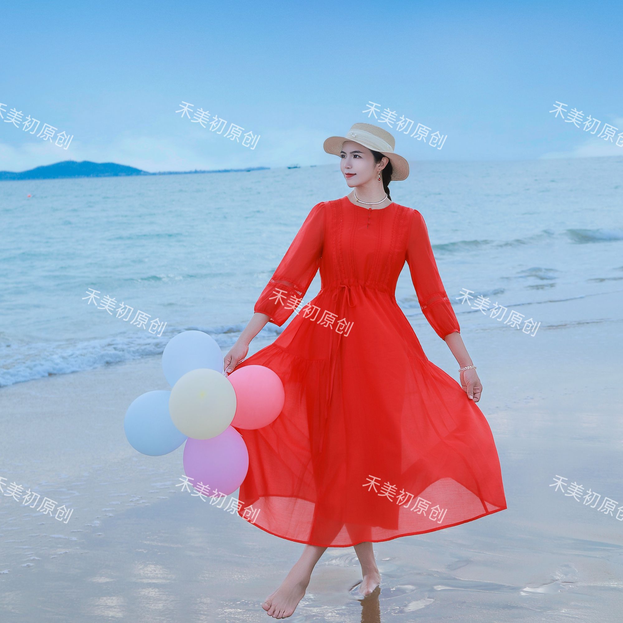 花仙子（8019）2026新款夏季新中式气质文艺莱赛尔天丝仙女裙连衣裙