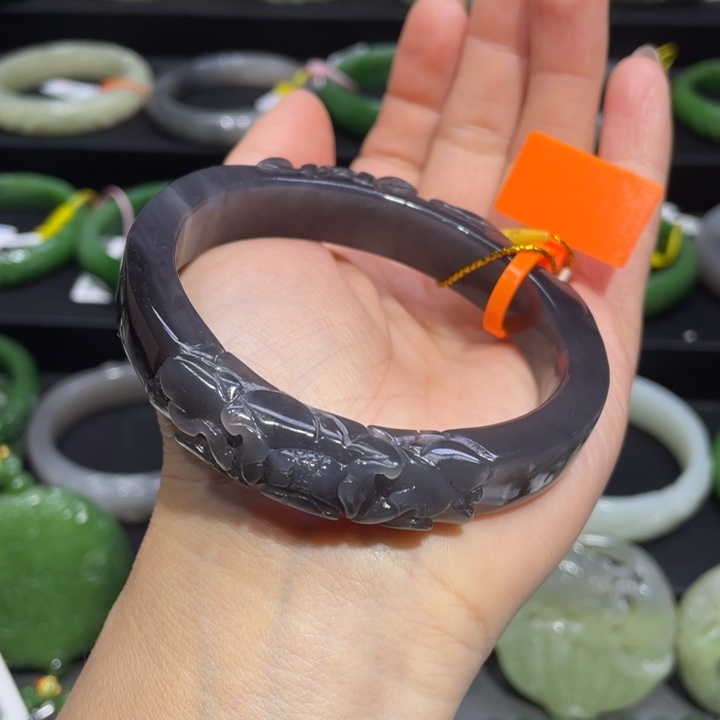 和田玉手镯59圈口 编号44贵妃镯未镶嵌