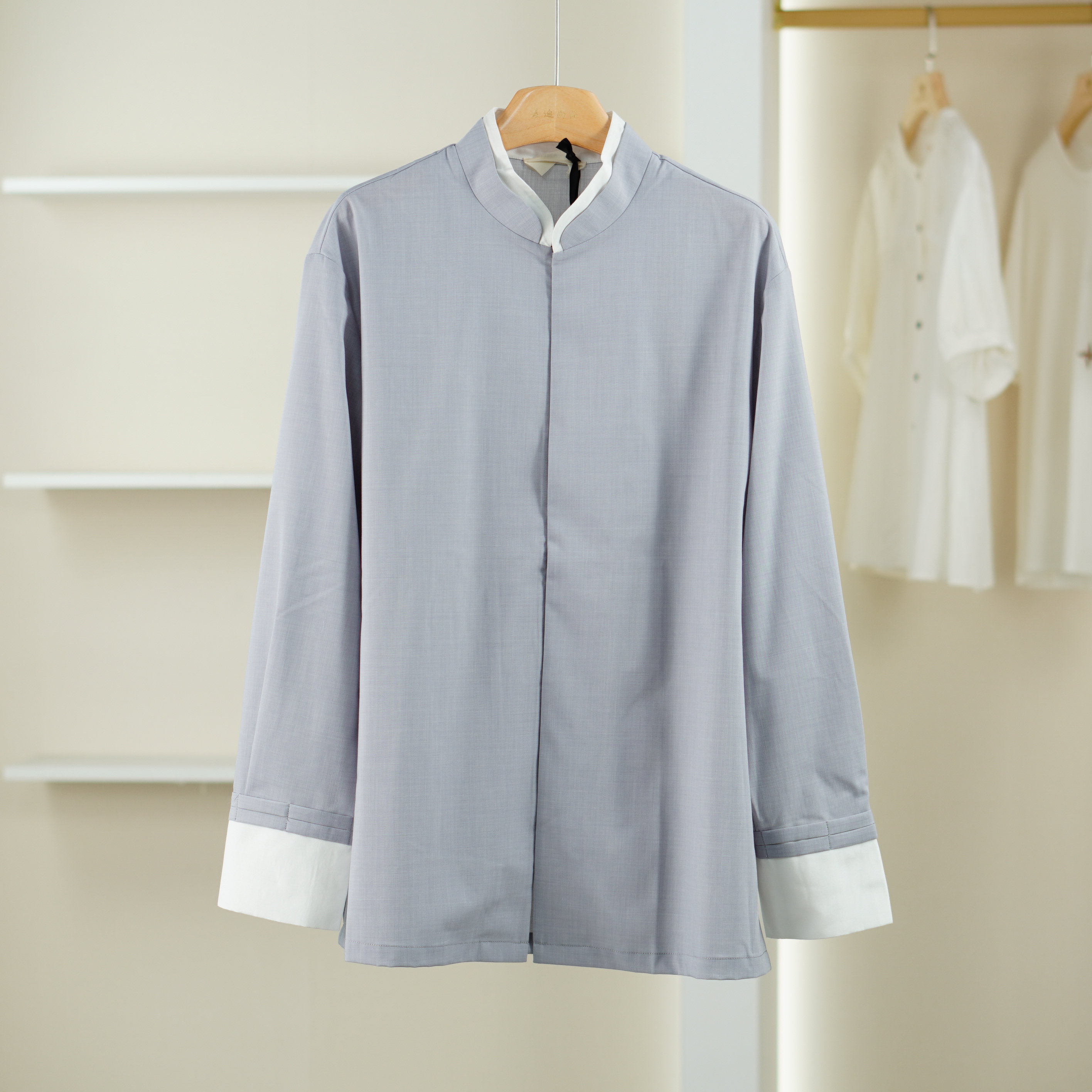 麦迪尚品【丝S】5101101 春秋新中式国风双层领撞色短外套品牌女装