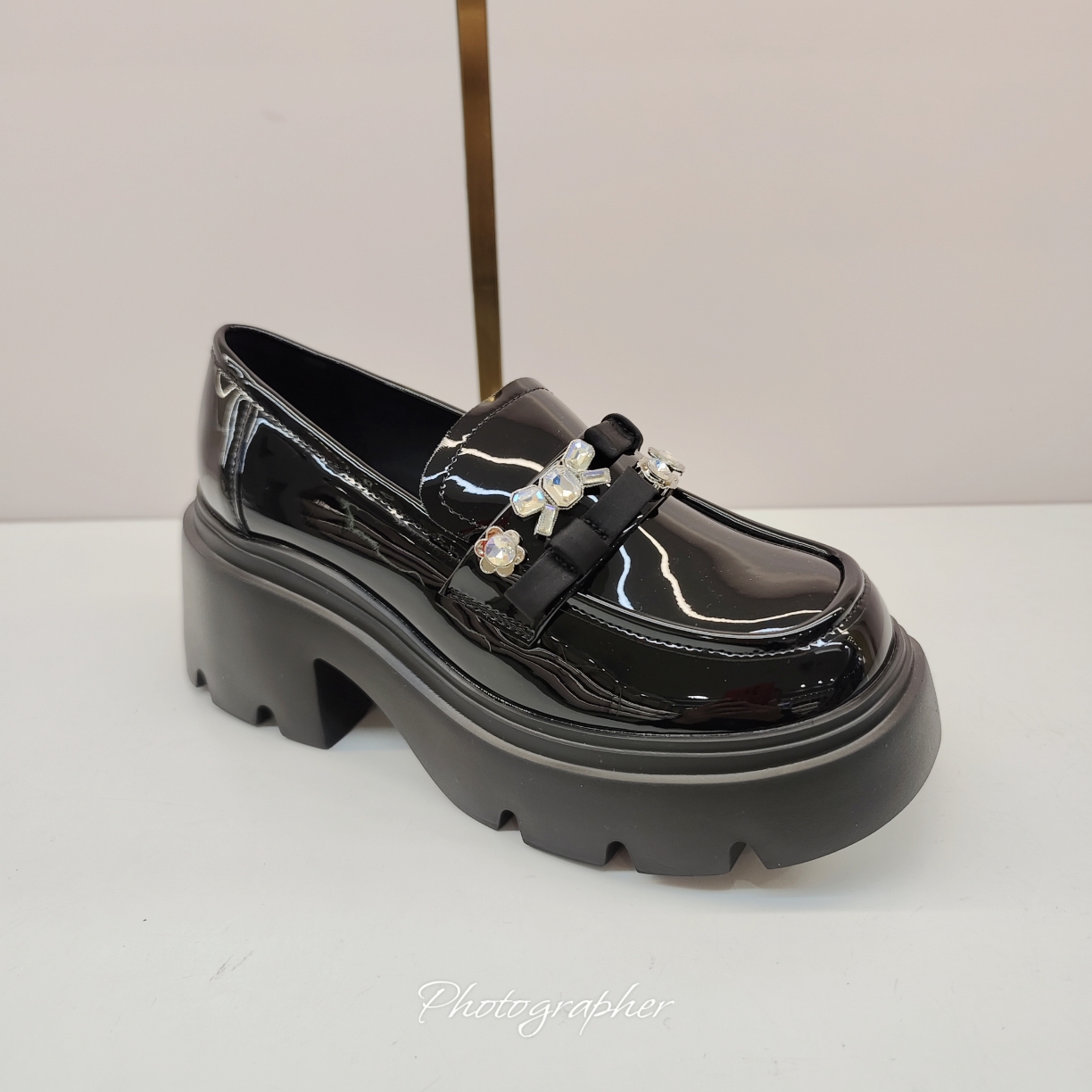 花花家实体店女鞋101厚底乐福鞋春秋季新款松糕底轻便百搭