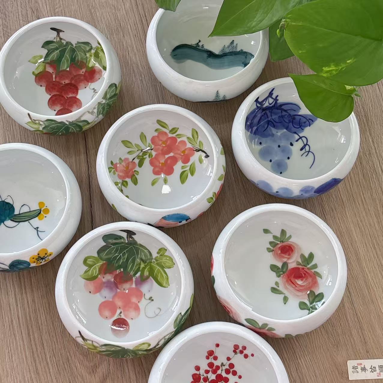 窝窝碗景德镇高温陶瓷食品级手绘釉中彩高颜值餐具宝宝碗蒸蛋碗
