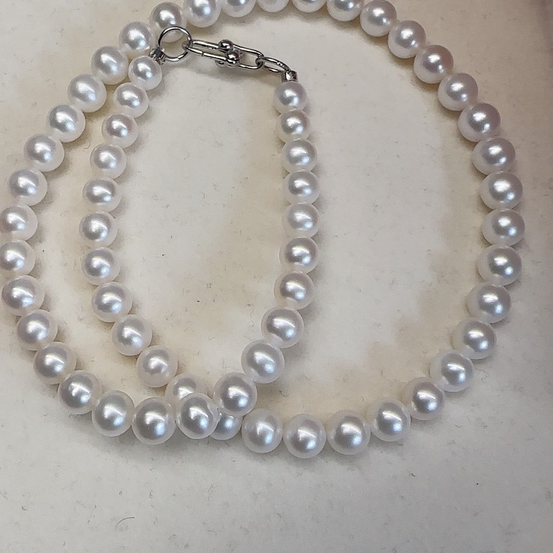 淡水珍珠颈饰银S925镶嵌