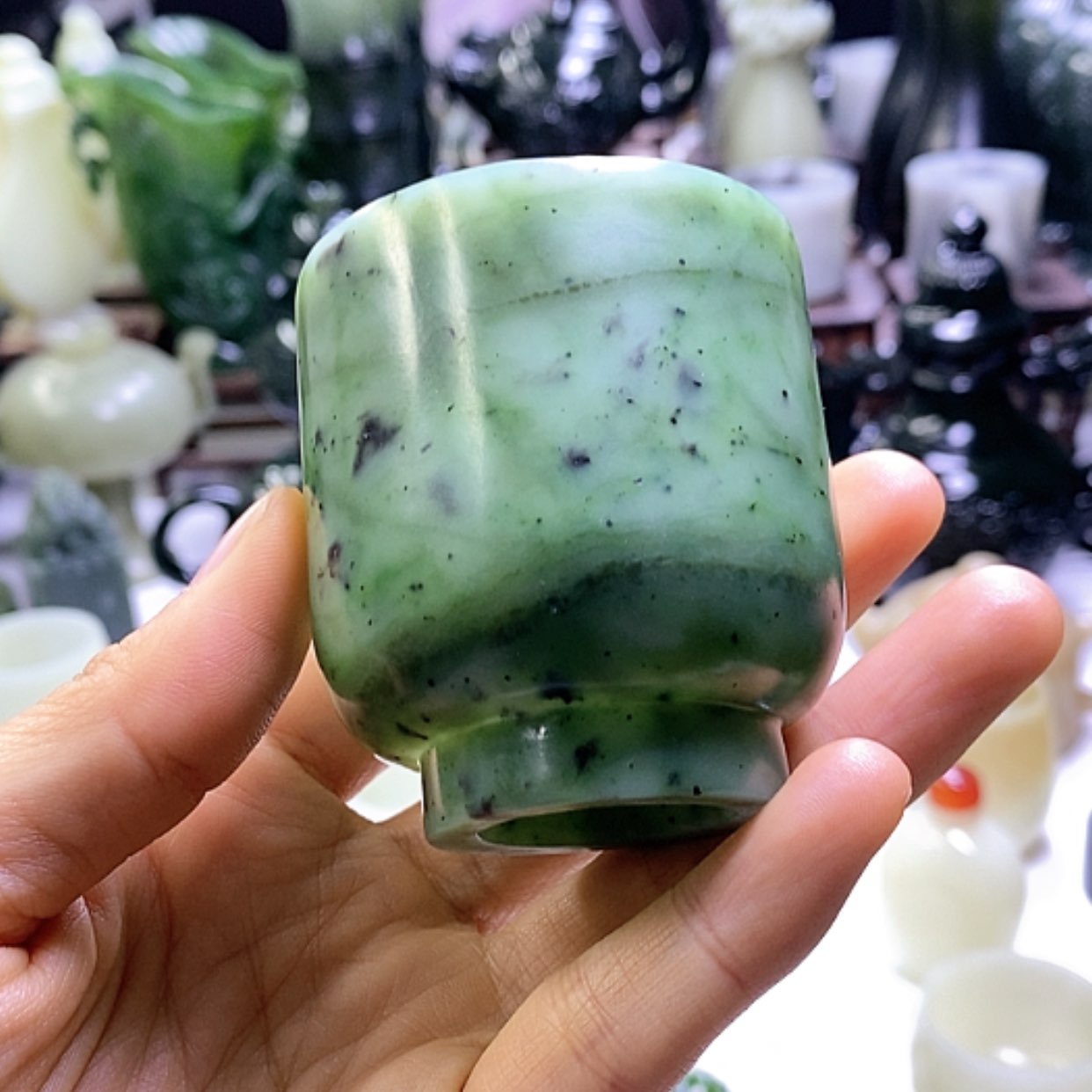 【闪购商品】和田玉（碧玉）摆件未镶嵌主人杯