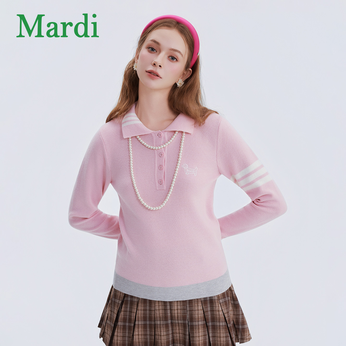 Mardi长袖毛针织衫女极简风常规款冬季纯色时尚百搭MZZ2532445