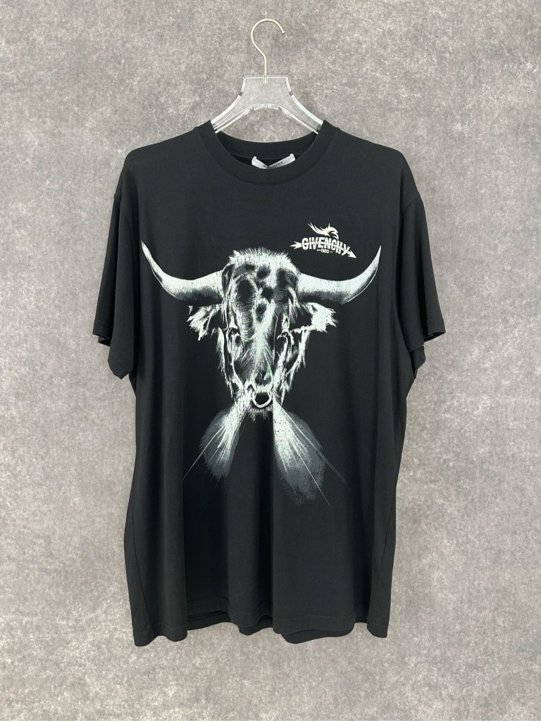 99新 Givenchy/纪梵希 金牛座印花宽松T恤 黑色 M码/1042