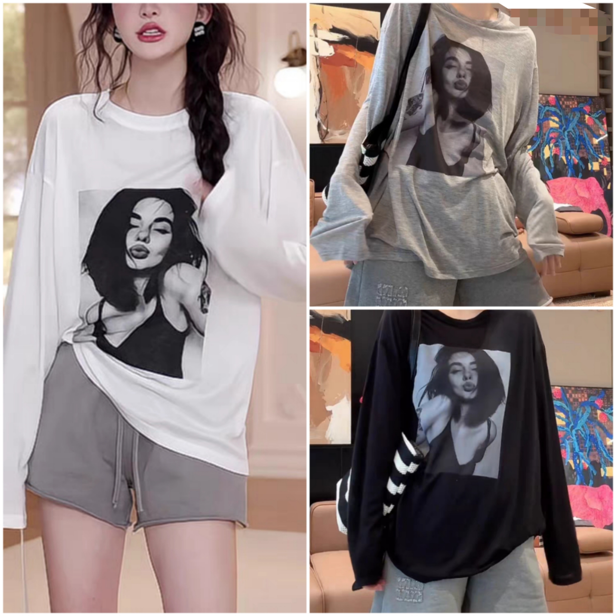 夏季莱赛尔天丝雪花棉防晒衣T恤圆领洋气长袖休闲空调罩衣8316