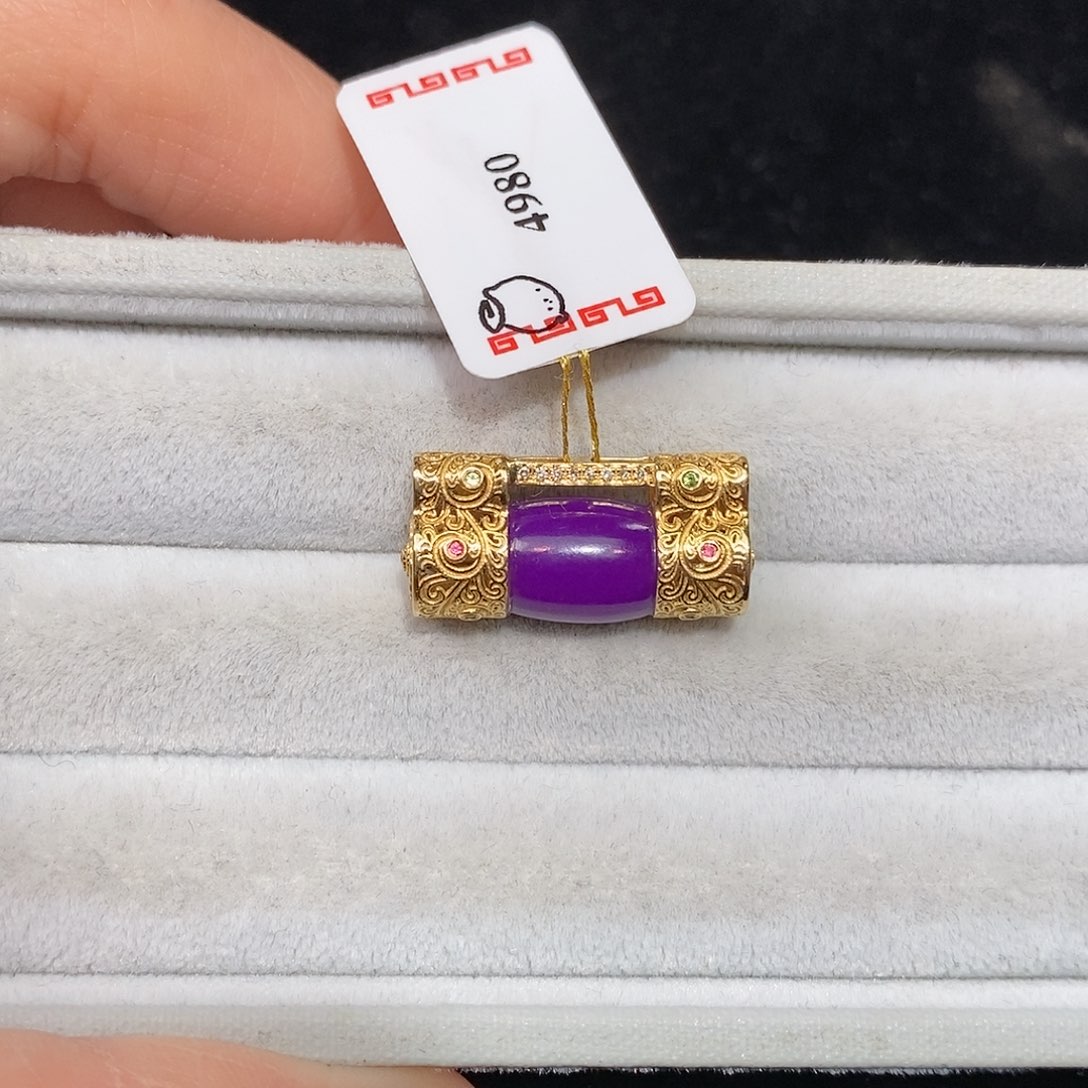 苏纪石（舒俱来）18K金镶嵌吊坠(不含链)