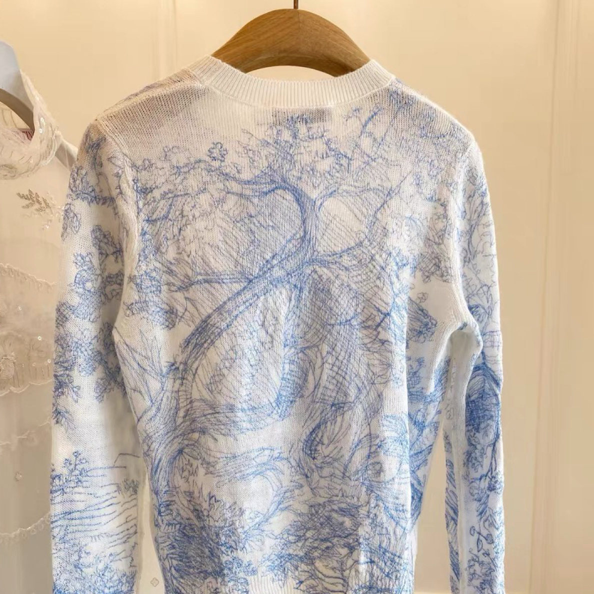 秋季圆领毛针织衫长袖秋冬女装提花时尚刺绣复古风