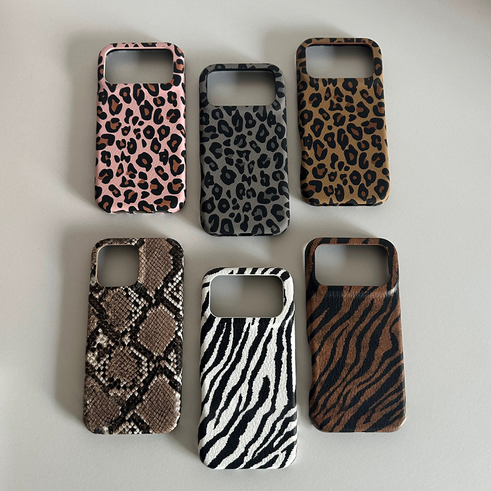 全包小众欧美蛇纹豹纹斑马手机壳适用苹果17PROMAX蛇皮纹手机壳