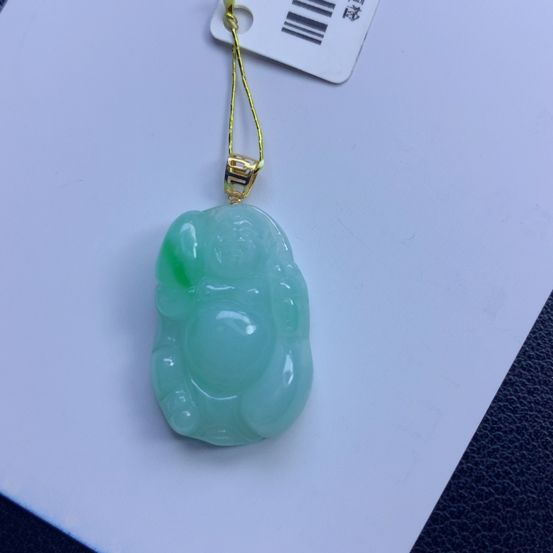 颈饰未镶嵌翡翠布袋佛
