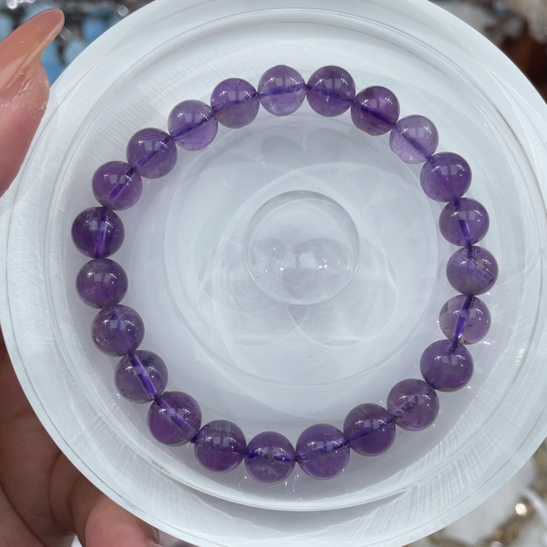 未镶嵌手串水晶福利款飘花紫水晶8m+