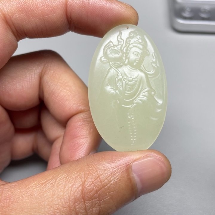 和田玉吊坠(不含链)未镶嵌寒**月