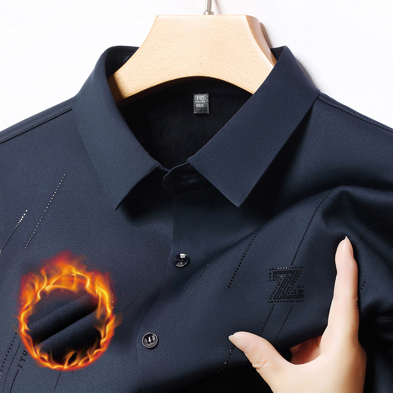 【工厂直销】春款双股高弹力高档男士商务衬衣休闲衬衫无痕加绒免烫