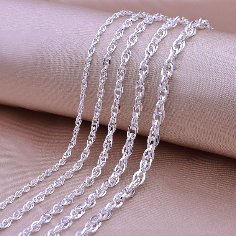 链子足银 水波纹链足银990银项链99足银链子纯银链粗长款毛衣链