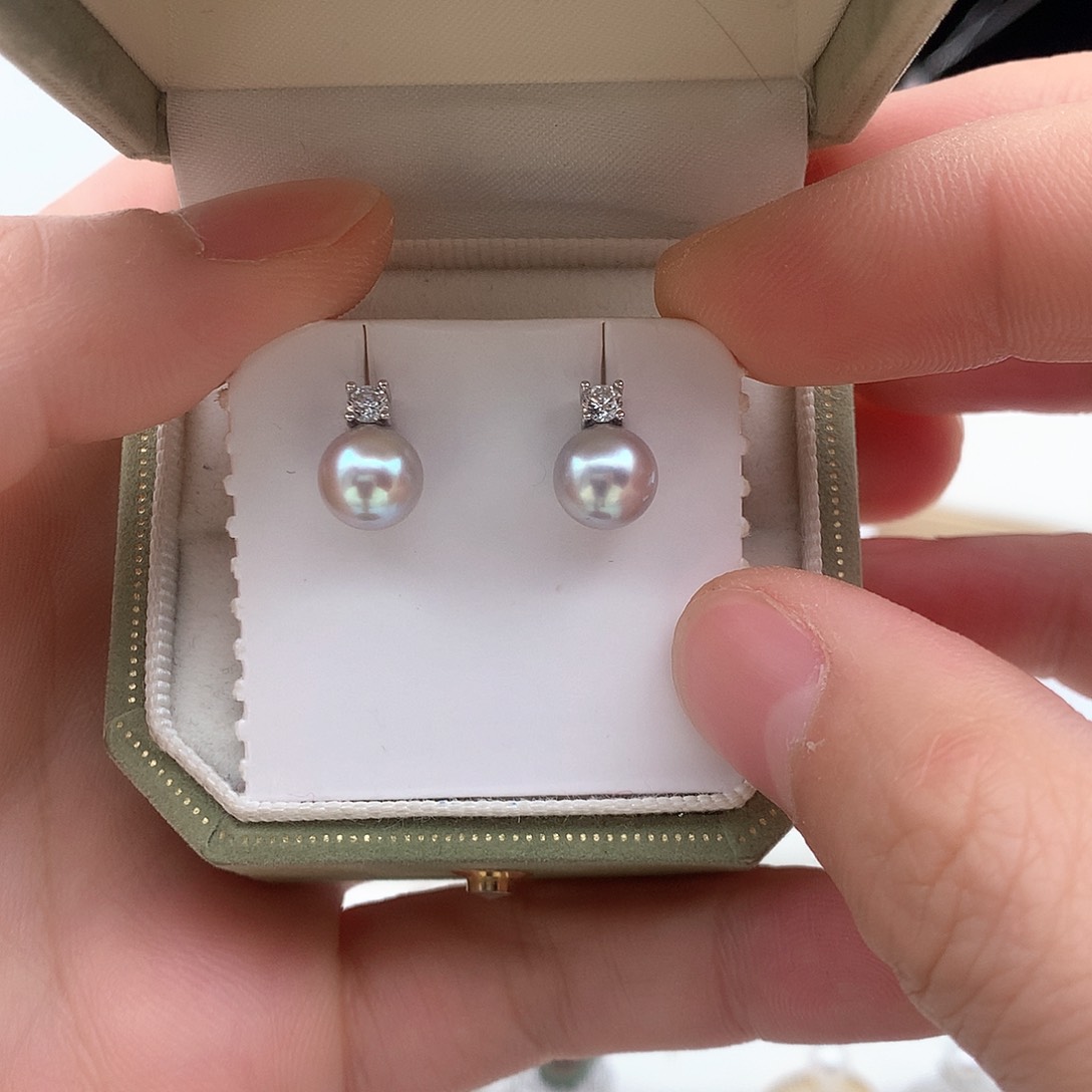 海水珍珠7.5-8mm真多麻戴妃银S925镶嵌
