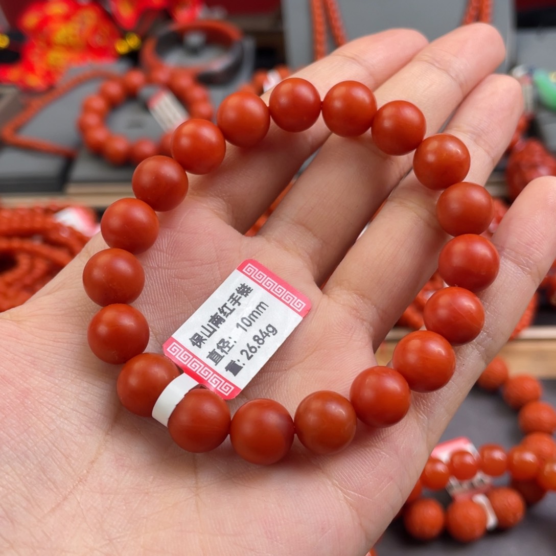 南红玛瑙10+mm 单圈未镶嵌心*