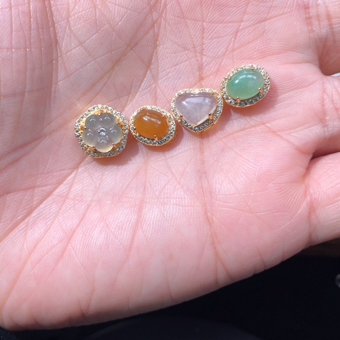 素***素翡翠银S925镶嵌颈饰