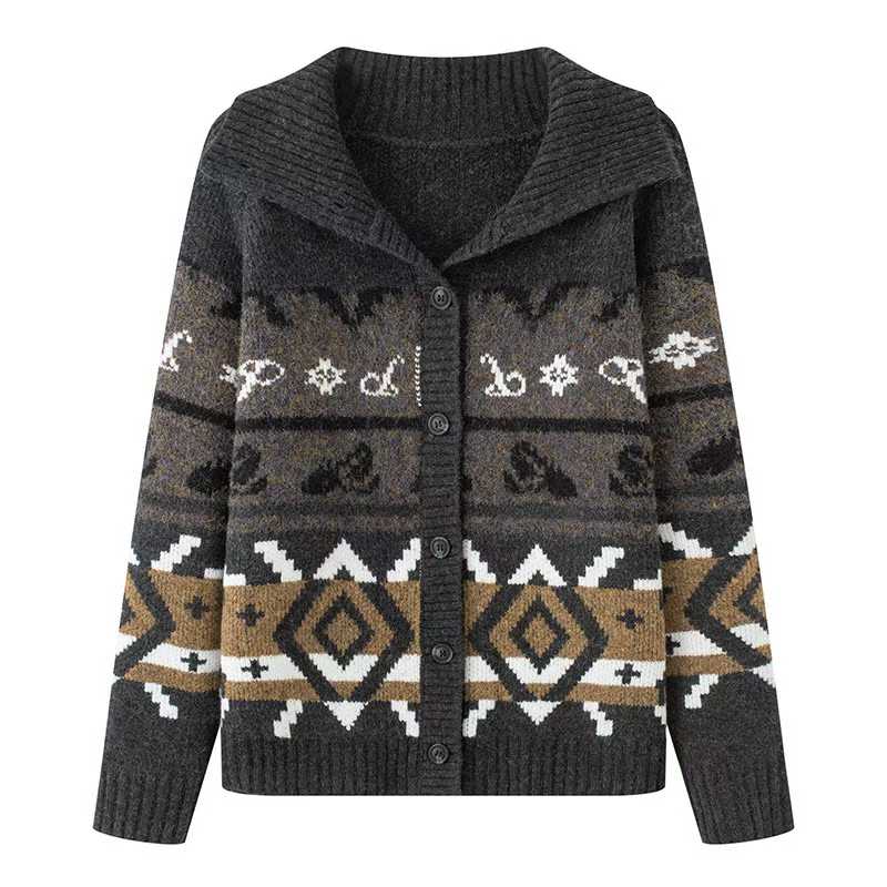 MM商场同款费尔岛系列2025冬款休闲针织开衫毛衣外套女4GB133591