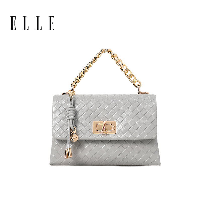 ELLE25母亲节&520时尚轻奢手提包设计师款菱格纹链条斜挎包46900